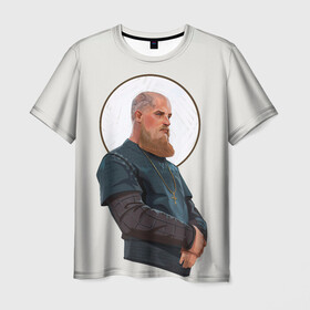 Мужская футболка 3D с принтом Ragnarr Saint в Курске, 100% полиэфир | прямой крой, круглый вырез горловины, длина до линии бедер | viking | vikings | альфред великий | аслауг | викинг | викинги | конунг | лагерта | один | рагнар лодброк | сериал | сериалы | харальд
