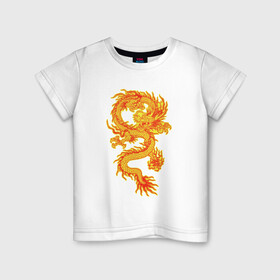 Детская футболка хлопок с принтом Дракон и машина в Курске, 100% хлопок | круглый вырез горловины, полуприлегающий силуэт, длина до линии бедер | дракон | дракончик | китайский дракон