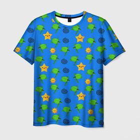 Мужская футболка 3D с принтом Черепашки в Курске, 100% полиэфир | прямой крой, круглый вырез горловины, длина до линии бедер | звёздочки | море | морская черепаха | морские жители | подводный мир | популярные иллюстрации | черепаха | черепашки | черепашки на синем