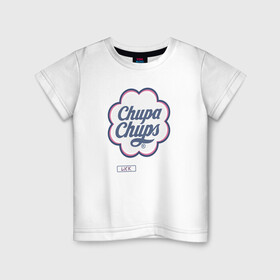 Детская футболка хлопок с принтом Chupa Chups в Курске, 100% хлопок | круглый вырез горловины, полуприлегающий силуэт, длина до линии бедер | chupa chups | lick | леденец | чупа чупс | чупик | чупс | чупсик