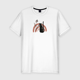 Мужская футболка хлопок Slim с принтом Black Cat в Курске, 92% хлопок, 8% лайкра | приталенный силуэт, круглый вырез ворота, длина до линии бедра, короткий рукав | животные | звери | кот | кошка | питомец