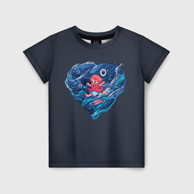 Детская футболка 3D с принтом Ocean heart. Totoro в Курске, 100% гипоаллергенный полиэфир | прямой крой, круглый вырез горловины, длина до линии бедер, чуть спущенное плечо, ткань немного тянется | catbus | fish | heart | kanta | kusakabe | mei | ocean | ogaki | satsuki | surf | susuvatari | tatsuo | totoro | water | waves | yasuko | вода | волны | канта | котобус | кусакабэ | море | мэй | огаки | океан | прибой | рыба | сацуки | сердце | сусуватари