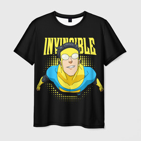 Мужская футболка 3D с принтом Invincible в Курске, 100% полиэфир | прямой крой, круглый вырез горловины, длина до линии бедер | invincible | комикс | марк грейсон | мультсериал | неуязвимый | супергерой