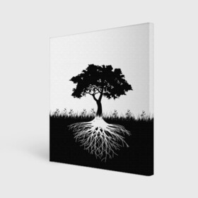 Холст квадратный с принтом ДЕРЕВО ИНЬ-ЯНЬ в Курске, 100% ПВХ |  | blackwhite | evil | tree | дерево | добро | зло | инь янь | корни | лес | листья | природа | саванна | узор | черно белое