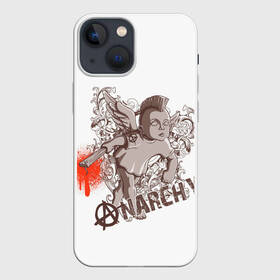 Чехол для iPhone 13 mini с принтом АНГЕЛ АНАРХИИ в Курске,  |  | anarchy | angel | art | blood | punk | анархия | ангел | ирокез | кровь | крылья | культура | мальчик | панк | символ | узор