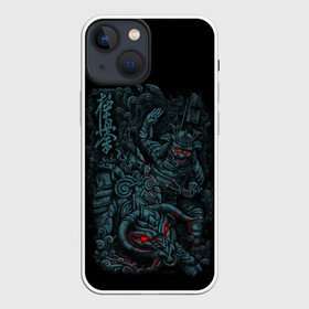 Чехол для iPhone 13 mini с принтом САМУРАЙ  УКРОЩАЕТ БЫКА в Курске,  |  | bull | demon | evil | japan | samurai | warior | бык | воин | глаза | демон | иероглиф | самурай | япония