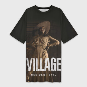 Платье-футболка 3D с принтом RESIDENT EVIL VILLAGE в Курске,  |  | resident evil | resident evil 8 village | village | вампиры | димитреску | леди | резидент | эвил