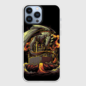 Чехол для iPhone 13 Pro Max с принтом БИТВА С ДРАКОНОМ в Курске,  |  | battle | dragon | fantasy | fire | king | knight | битва | дракон | дым | замок | зверь | король | огонь | рыцарь | фэнтези