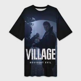 Платье-футболка 3D с принтом RESIDENT EVIL VILLAGE в Курске,  |  | resident evil | resident evil 8 village | village | вампиры | димитреску | леди | резидент | эвил