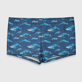 Мужские купальные плавки 3D с принтом Киты на синем в Курске, Полиэстер 85%, Спандекс 15% |  | Тематика изображения на принте: whale | кит | киты | море | на синем | паттерн