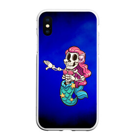 Чехол для iPhone XS Max матовый с принтом Русалка скелет Mermaid skeleton в Курске, Силикон | Область печати: задняя сторона чехла, без боковых панелей | mermaid | naiad | nymph | rusalka | ведява | водяница | восточнославянская мифология | дух | лесовица | мифология | морская дева | нимфа | русал | русалии | русалка | русалочка | ундина | фараонка