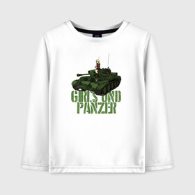 Детский лонгслив хлопок с принтом Girls und Panzer св Глориана в Курске, 100% хлопок | круглый вырез горловины, полуприлегающий силуэт, длина до линии бедер | darjeeling | girls und panzer | girls und panzer правда | дарджилинг | девочки и танки | девушки и танки | катюша | нисидзуми михо | правда | танки