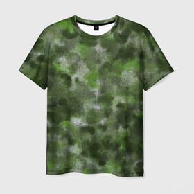 Мужская футболка 3D с принтом Canvas Green Camo в Курске, 100% полиэфир | прямой крой, круглый вырез горловины, длина до линии бедер | Тематика изображения на принте: abstraction | camouflage | canvas | green | камуфляж