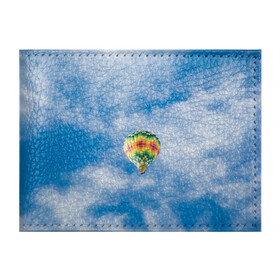 Обложка для студенческого билета с принтом Воздушный шар в небе в Курске, натуральная кожа | Размер: 11*8 см; Печать на всей внешней стороне | воздушные | воздушный | небеса | небесный | небо | облака | облако | туча | тучи | шар | шары