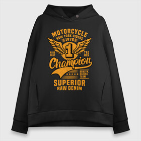 Женское худи Oversize хлопок с принтом Motorcycle New York Champion в Курске, френч-терри — 70% хлопок, 30% полиэстер. Мягкий теплый начес внутри —100% хлопок | боковые карманы, эластичные манжеты и нижняя кромка, капюшон на магнитной кнопке | bike | biker | cool | helmet | moto | motorbike | motorbikes | motorcycle | new york | racer | rider | sport bike | байк | байкер | байкерам | байкеру | гонщик | мото | мотор | мотоцикл | спортбайк