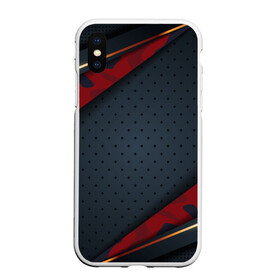 Чехол для iPhone XS Max матовый с принтом 3D Dark red & black в Курске, Силикон | Область печати: задняя сторона чехла, без боковых панелей | 3d | 3д | sport | абстракция | линии | паттерн | соты | спортивный стиль | текстуры