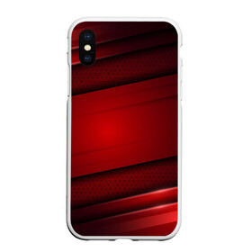 Чехол для iPhone XS Max матовый с принтом 3D red Абстрактные линии в Курске, Силикон | Область печати: задняя сторона чехла, без боковых панелей | Тематика изображения на принте: 3d | 3д | sport | абстракция | линии | паттерн | соты | спортивный стиль | текстуры