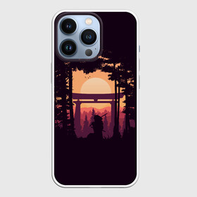 Чехол для iPhone 13 Pro с принтом Ниндзя в одиночестве в Курске,  |  | Тематика изображения на принте: аниме | закат | ниндзя | пейзаж | япония | японский пейзаж