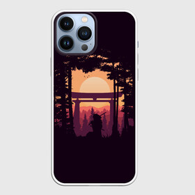 Чехол для iPhone 13 Pro Max с принтом Ниндзя в одиночестве в Курске,  |  | Тематика изображения на принте: аниме | закат | ниндзя | пейзаж | япония | японский пейзаж