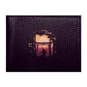 Обложка для студенческого билета с принтом Ниндзя в одиночестве в Курске, натуральная кожа | Размер: 11*8 см; Печать на всей внешней стороне | Тематика изображения на принте: аниме | закат | ниндзя | пейзаж | япония | японский пейзаж