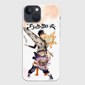 Чехол для iPhone 13 mini с принтом Аста и Юно Чёрный клевер в Курске,  |  | asta | black bulls | black clover | quartet knights | yuno | акума | аниме | аста | блэк кловер | буракку куро:ба | демон | королевство клевера | король магов | лихт | магна | манга | пятилистник | черный бык | чёрный клев