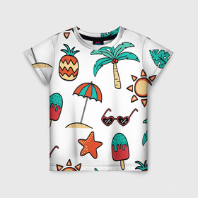 Детская футболка 3D с принтом На отдыхе в Курске, 100% гипоаллергенный полиэфир | прямой крой, круглый вырез горловины, длина до линии бедер, чуть спущенное плечо, ткань немного тянется | лето | море | отпуск | пляж | путешестия | солнце