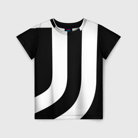 Детская футболка 3D с принтом Juventus | J (2021/22) в Курске, 100% гипоаллергенный полиэфир | прямой крой, круглый вырез горловины, длина до линии бедер, чуть спущенное плечо, ткань немного тянется | Тематика изображения на принте: 0x000000123 | juve | juventus | ronaldo | криштьяно | роналдо | юве | ювентус