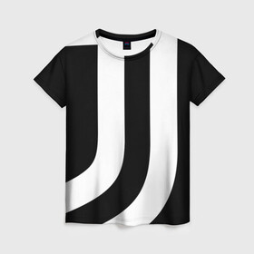 Женская футболка 3D с принтом Juventus | J (2021/22) в Курске, 100% полиэфир ( синтетическое хлопкоподобное полотно) | прямой крой, круглый вырез горловины, длина до линии бедер | 0x000000123 | juve | juventus | ronaldo | криштьяно | роналдо | юве | ювентус