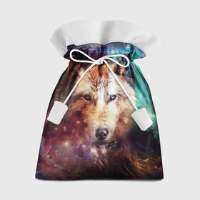 Подарочный 3D мешок с принтом Красивый волк в Курске, 100% полиэстер | Размер: 29*39 см | Тематика изображения на принте: wolf | ауф | волк | животные | зверобой | зверь | красивый