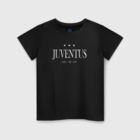 Детская футболка хлопок с принтом Juventus | Tee est.1897 (2021/ в Курске, 100% хлопок | круглый вырез горловины, полуприлегающий силуэт, длина до линии бедер | 0x000000123 | juve | juventus | ronaldo | криштьяно | роналдо | юве | ювентус