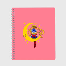 Тетрадь с принтом Sailor Moon в Курске, 100% бумага | 48 листов, плотность листов — 60 г/м2, плотность картонной обложки — 250 г/м2. Листы скреплены сбоку удобной пружинной спиралью. Уголки страниц и обложки скругленные. Цвет линий — светло-серый
 | ami | chibiusa | haruka | hotaru | makoto | minako | moon | rei | sailor | usagi | ами | артемис | венера | луна | макото | марс | меркурий | минако | мичиру | момару | мун | плутон | принц | рэй | сатурн | сейлор | серенити | сецуна 
