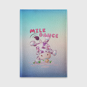 Обложка для автодокументов с принтом Milk dance в Курске, натуральная кожа |  размер 19,9*13 см; внутри 4 больших “конверта” для документов и один маленький отдел — туда идеально встанут права | арт | бык | графика | животные | звери | корова | танец