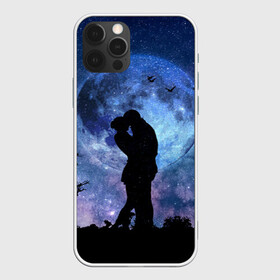 Чехол для iPhone 12 Pro Max с принтом Влюбленные на фоне луны в Курске, Силикон |  | Тематика изображения на принте: влюбленные | двое | луна | любовь | ночь | объятия | романтика