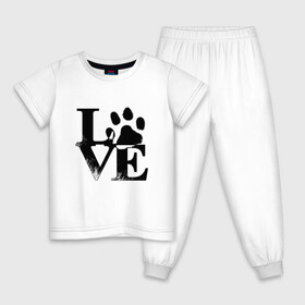 Детская пижама хлопок с принтом Люблю своего питомца LOVE в Курске, 100% хлопок |  брюки и футболка прямого кроя, без карманов, на брюках мягкая резинка на поясе и по низу штанин
 | Тематика изображения на принте: love | любовь | пес | питомец | собака