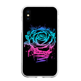 Чехол для iPhone XS Max матовый с принтом Неоновая Роза Neon Rose в Курске, Силикон | Область печати: задняя сторона чехла, без боковых панелей | Тематика изображения на принте: flower | flowers | green | nature | neon | pattern | red | rose | roses | spring | summer | весна | зеленый | краски | красная | лето | листва | листья | неон | неоновая | паттерн | природа | роза | розы | узор | фауна | флора | цветок | цветы