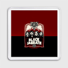 Магнит 55*55 с принтом Black Sabbath в Курске, Пластик | Размер: 65*65 мм; Размер печати: 55*55 мм | bill ward | black sabbath | geezer butler | hard rock | heavy metall | ozzy osbourne | tony iommi | англия | блэк | рок | саббат