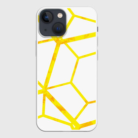 Чехол для iPhone 13 mini с принтом Hexagon в Курске,  |  | hexagon | high tech | lines | sun | yellow | линии | многоугольник | насыщенный желтый | паутина | солнце | хай тек | шестиугольник | яркий