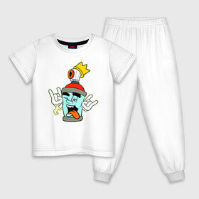 Детская пижама хлопок с принтом Король Граффити в Курске, 100% хлопок |  брюки и футболка прямого кроя, без карманов, на брюках мягкая резинка на поясе и по низу штанин
 | graffity | king | slow | граффити | краски | творчество