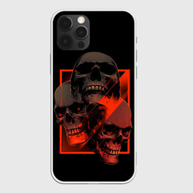 Чехол для iPhone 12 Pro Max с принтом Skulls | Черепа в Курске, Силикон |  | bones | dark | darkness | dead | death | head | human | red | skull | skulls | голова | кости | красный | мертвец | мертвый | темнота | темный | тьма | человек | череп | черепа