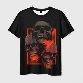 Мужская футболка 3D с принтом Skulls | Черепа в Курске, 100% полиэфир | прямой крой, круглый вырез горловины, длина до линии бедер | bones | dark | darkness | dead | death | head | human | red | skull | skulls | голова | кости | красный | мертвец | мертвый | темнота | темный | тьма | человек | череп | черепа