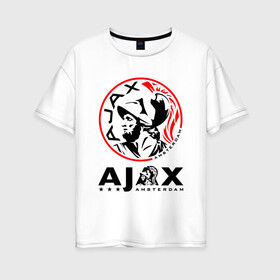 Женская футболка хлопок Oversize с принтом FC AJAX AMSTERDAM / ФК АЯКС в Курске, 100% хлопок | свободный крой, круглый ворот, спущенный рукав, длина до линии бедер
 | ajax amsterdam | fifa | football | football club. | sport | uefa | английская премьер лига | аякс амстердам | лига финал | матч | спорт | уефа | финал | фифа | футбол | футбольный клуб