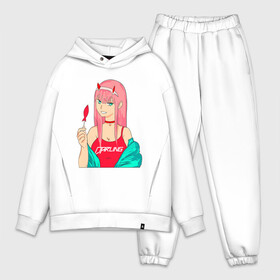 Мужской костюм хлопок OVERSIZE с принтом Zero Two Art в Курске,  |  | anime | art | chan | darling in france | pilot | zero two | аниме | арт | милый во франксе | ноль два | пилот | тян