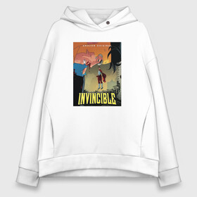 Женское худи Oversize хлопок с принтом Invincible/ Неуязвимый в Курске, френч-терри — 70% хлопок, 30% полиэстер. Мягкий теплый начес внутри —100% хлопок | боковые карманы, эластичные манжеты и нижняя кромка, капюшон на магнитной кнопке | invincible | дебби грейсон | марк грейсон | неуязвимый | омнимэн