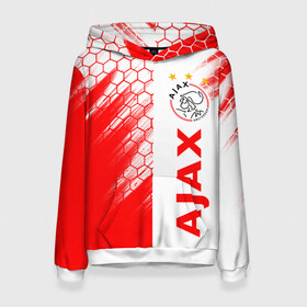 Женская толстовка 3D с принтом FC AJAX AMSTERDAM / ФК АЯКС в Курске, 100% полиэстер  | двухслойный капюшон со шнурком для регулировки, мягкие манжеты на рукавах и по низу толстовки, спереди карман-кенгуру с мягким внутренним слоем. | ajax amsterdam | fifa | football | football club. | sport | uefa | английская премьер лига | аякс амстердам | лига финал | матч | спорт | уефа | финал | фифа | футбол | футбольный клуб