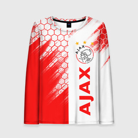 Женский лонгслив 3D с принтом FC AJAX AMSTERDAM / ФК АЯКС в Курске, 100% полиэстер | длинные рукава, круглый вырез горловины, полуприлегающий силуэт | ajax amsterdam | fifa | football | football club. | sport | uefa | английская премьер лига | аякс амстердам | лига финал | матч | спорт | уефа | финал | фифа | футбол | футбольный клуб