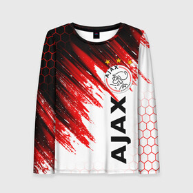 Женский лонгслив 3D с принтом FC AJAX AMSTERDAM / ФК АЯКС в Курске, 100% полиэстер | длинные рукава, круглый вырез горловины, полуприлегающий силуэт | ajax amsterdam | fifa | football | football club. | sport | uefa | английская премьер лига | аякс амстердам | лига финал | матч | спорт | уефа | финал | фифа | футбол | футбольный клуб