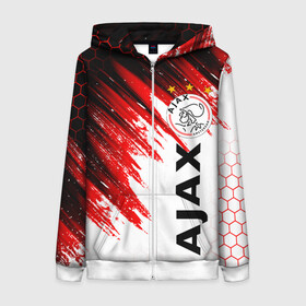 Женская толстовка 3D на молнии с принтом FC AJAX AMSTERDAM / ФК АЯКС в Курске, 100% полиэстер | длина до линии бедра, манжеты и пояс оформлены мягкой тканевой резинкой, двухслойный капюшон со шнурком для регулировки, спереди молния, по бокам два кармана | ajax amsterdam | fifa | football | football club. | sport | uefa | английская премьер лига | аякс амстердам | лига финал | матч | спорт | уефа | финал | фифа | футбол | футбольный клуб