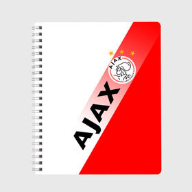 Тетрадь с принтом FC AJAX AMSTERDAM / ФК АЯКС в Курске, 100% бумага | 48 листов, плотность листов — 60 г/м2, плотность картонной обложки — 250 г/м2. Листы скреплены сбоку удобной пружинной спиралью. Уголки страниц и обложки скругленные. Цвет линий — светло-серый
 | ajax amsterdam | fifa | football | football club. | sport | uefa | английская премьер лига | аякс амстердам | лига финал | матч | спорт | уефа | финал | фифа | футбол | футбольный клуб