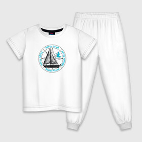 Детская пижама хлопок с принтом Кораблик. Океан в Курске, 100% хлопок |  брюки и футболка прямого кроя, без карманов, на брюках мягкая резинка на поясе и по низу штанин
 | ocean | sailboat | кораблик | корабль | лодка | океан | парус | парусная лодка | тату | татуировка