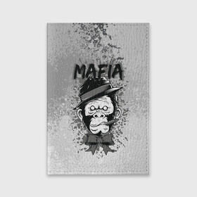 Обложка для паспорта матовая кожа с принтом Mafia в Курске, натуральная матовая кожа | размер 19,3 х 13,7 см; прозрачные пластиковые крепления | Тематика изображения на принте: art | арт | графика | животные | звери | мафиози | мафия | обезьяна